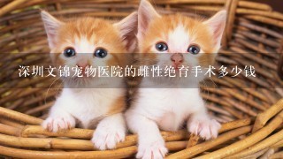 深圳文锦宠物医院的雌性绝育手术多少钱