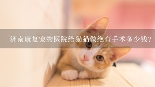 济南康复宠物医院给猫猫做绝育手术多少钱？