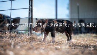 狂犬细小疫苗多钱,驱虫药多钱。去宠物医院。