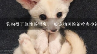 狗狗得了急性肠胃炎,1般宠物医院治疗多少钱？