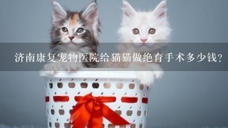 济南康复宠物医院给猫猫做绝育手术多少钱？