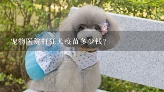 宠物医院打狂犬疫苗多少钱？