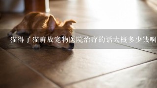 猫得了猫癣放宠物医院治疗的话大概多少钱啊？