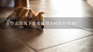 在什么情况下需要使用小时医疗咨询？